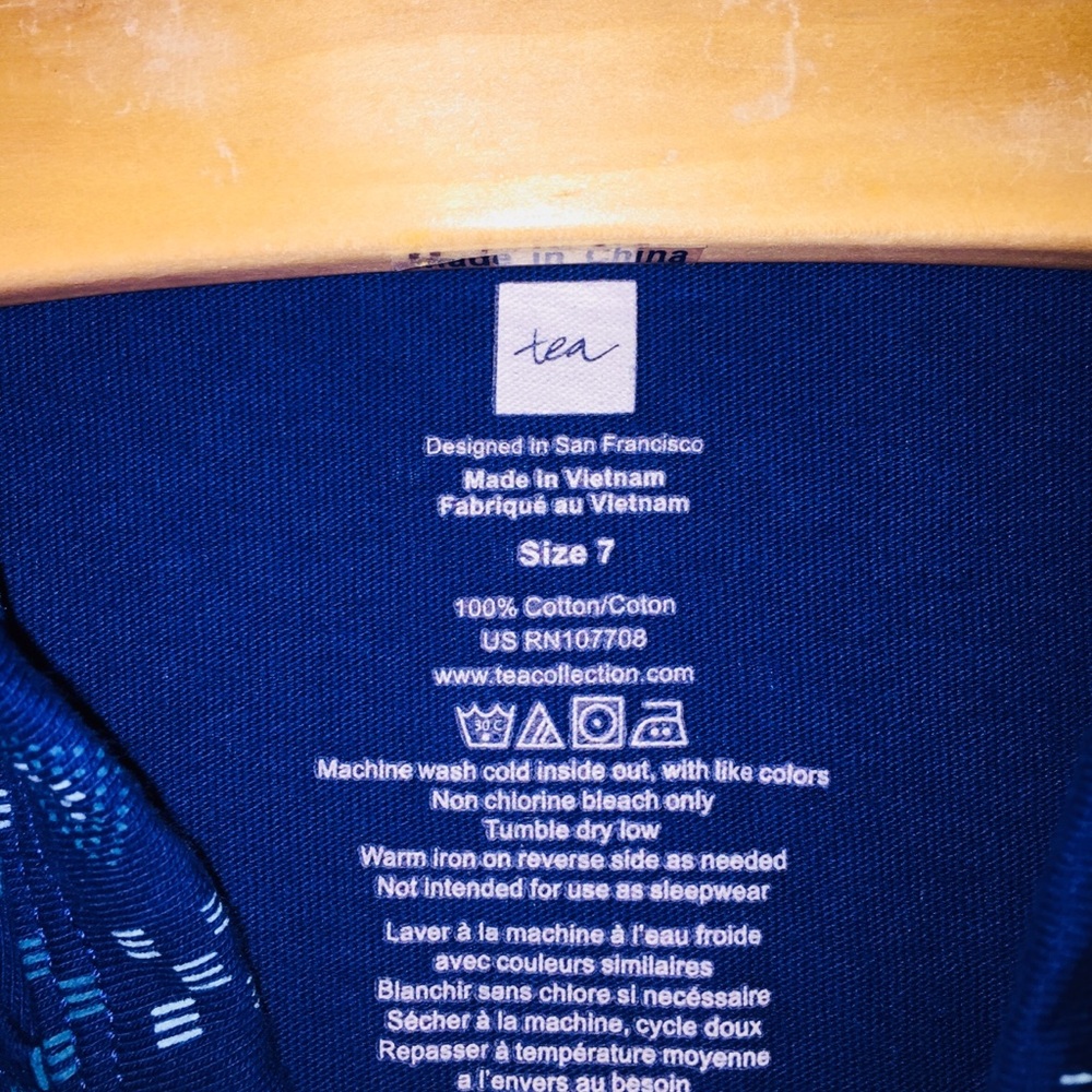 Tea Blue and White Hoodie - Picture 2 of 2
